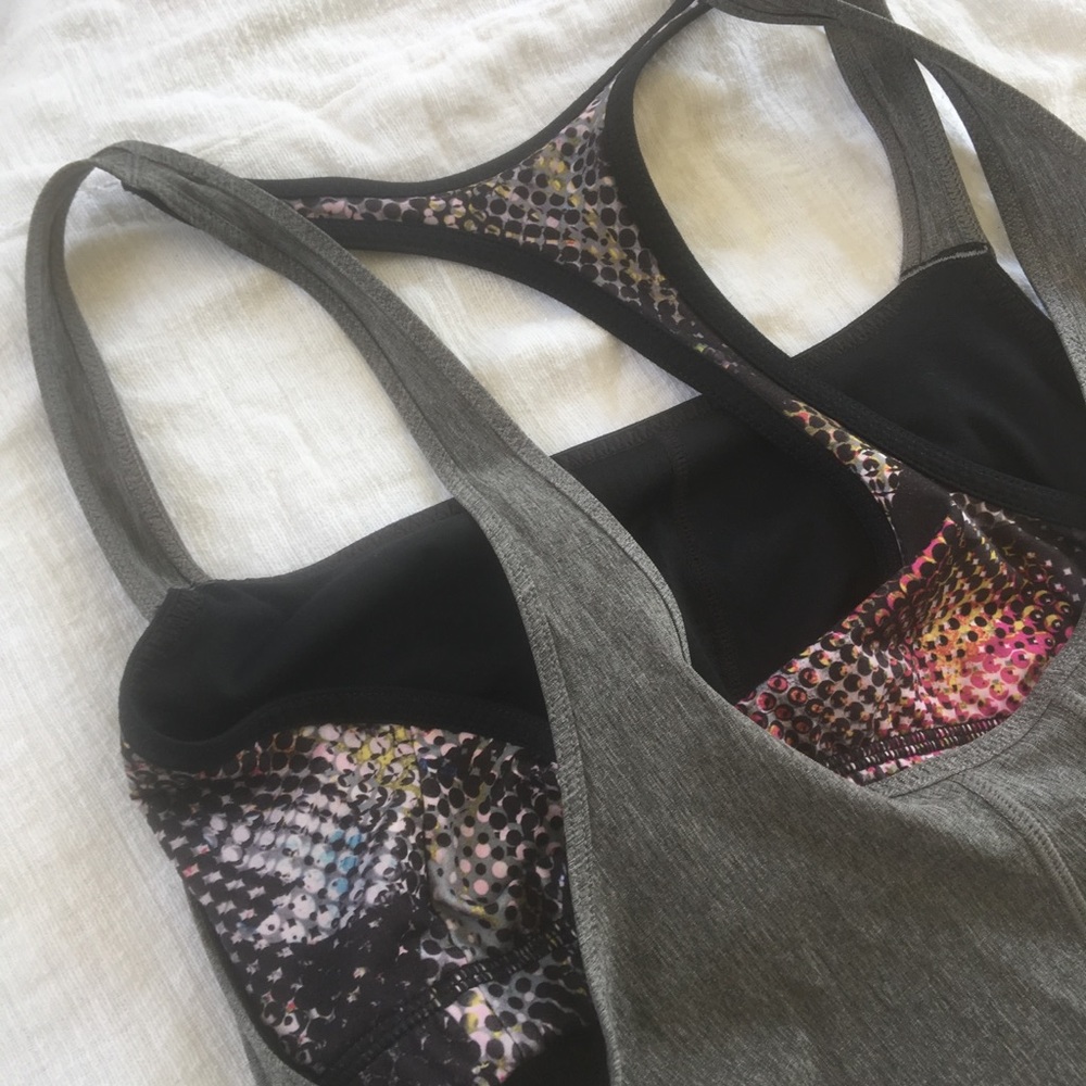 Prana tank grey with multicolor under bra